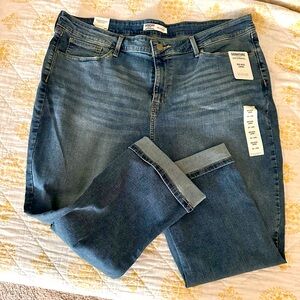 NWT SZ 20 MIDRISE WAIST 35 CAPRI JEANS ROLL CUFF